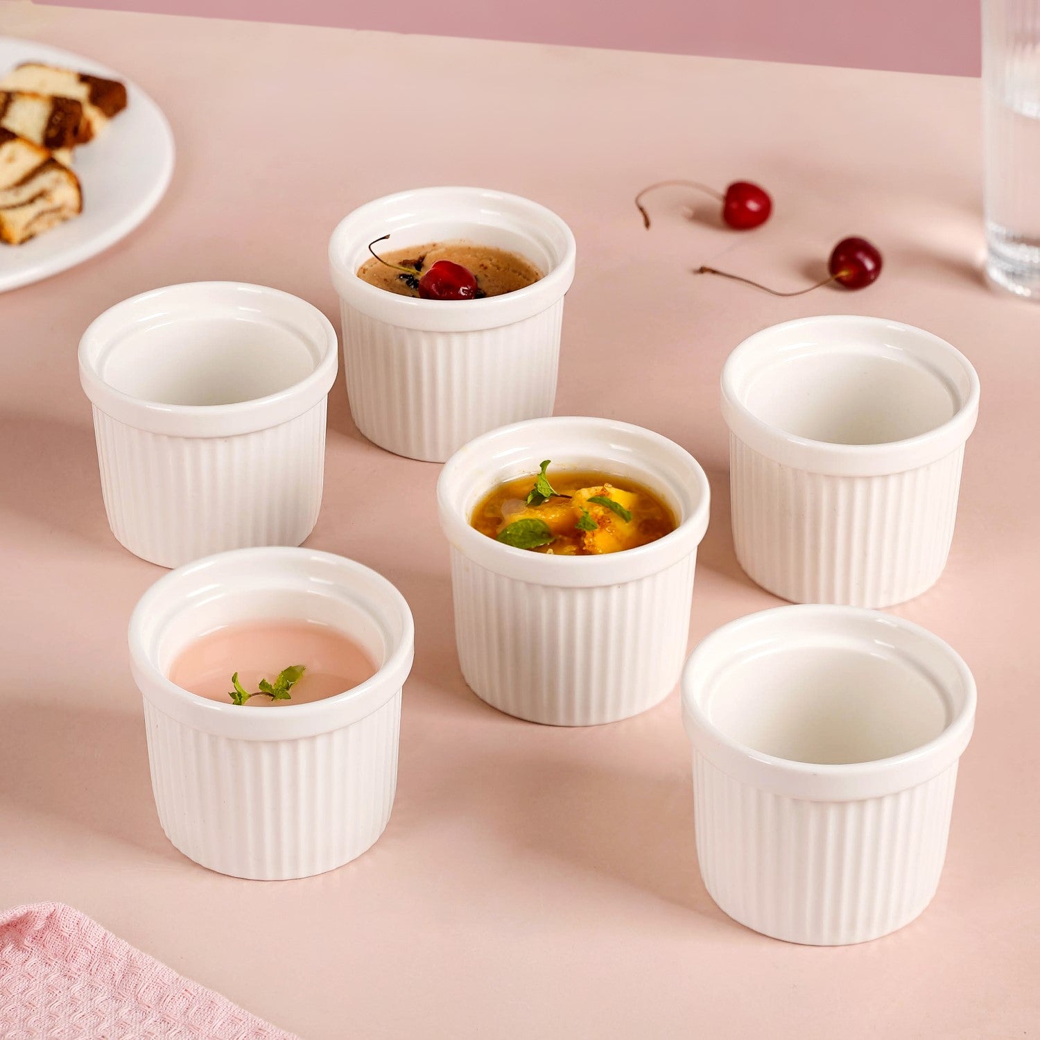 White Baking Ceramic Ramekin Set Of 6 Online Premium Baking Dish Nestasia