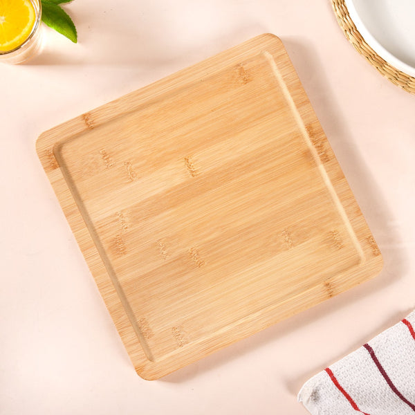 White Ceramic Bowls With Bamboo Tray Set Of 5