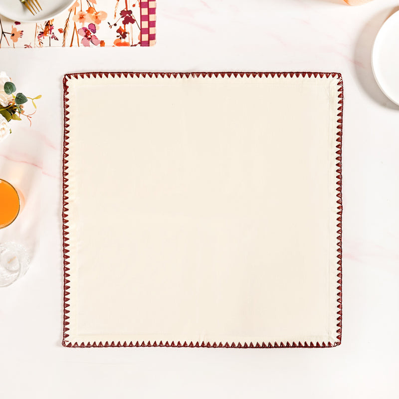 White Cotton Table Napkin Set Of 4