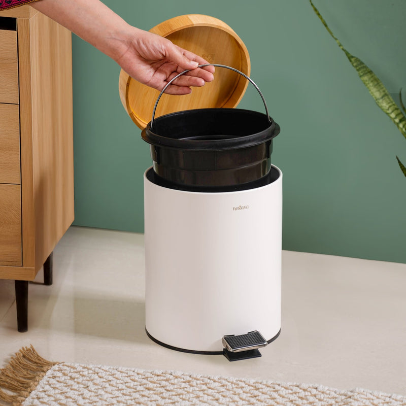 Modbin White Dustbin With Detachable Bucket 5000ml