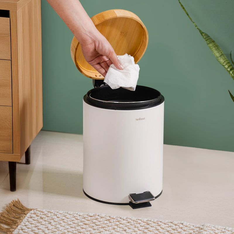 Modbin White Dustbin With Detachable Bucket 5000ml