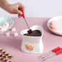 Heart Ceramic Chocolate And Cheese Fondue Set