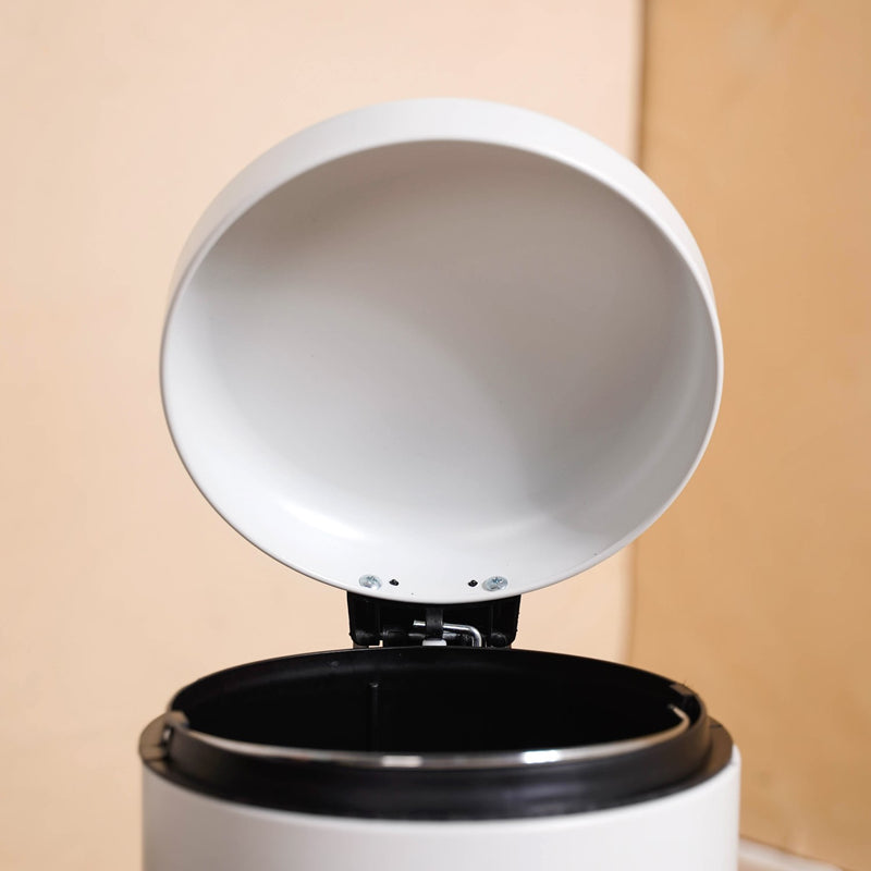 Clean Curve Pedal Operated Metal Dustbin With Bucket White 3000ml