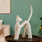 White Resin Table Top Cat Statue