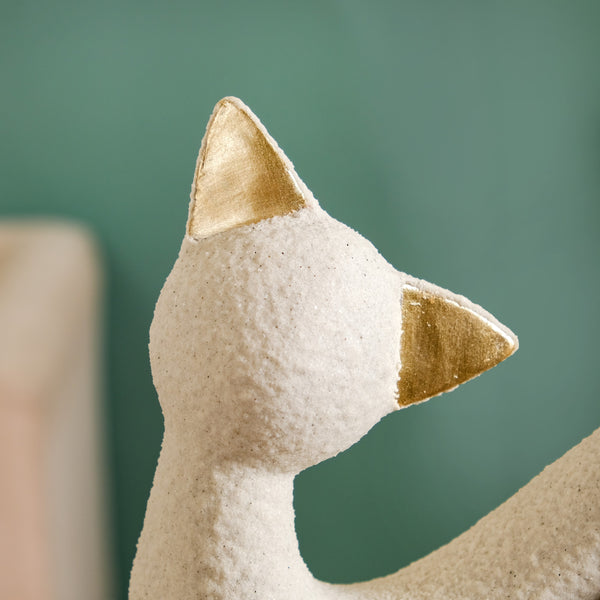 White Table Top Cat Statue
