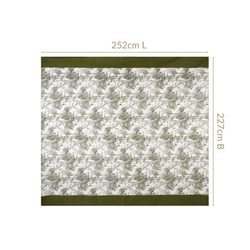 White Tropical Quilted Cotton Bedcover 252x227cm