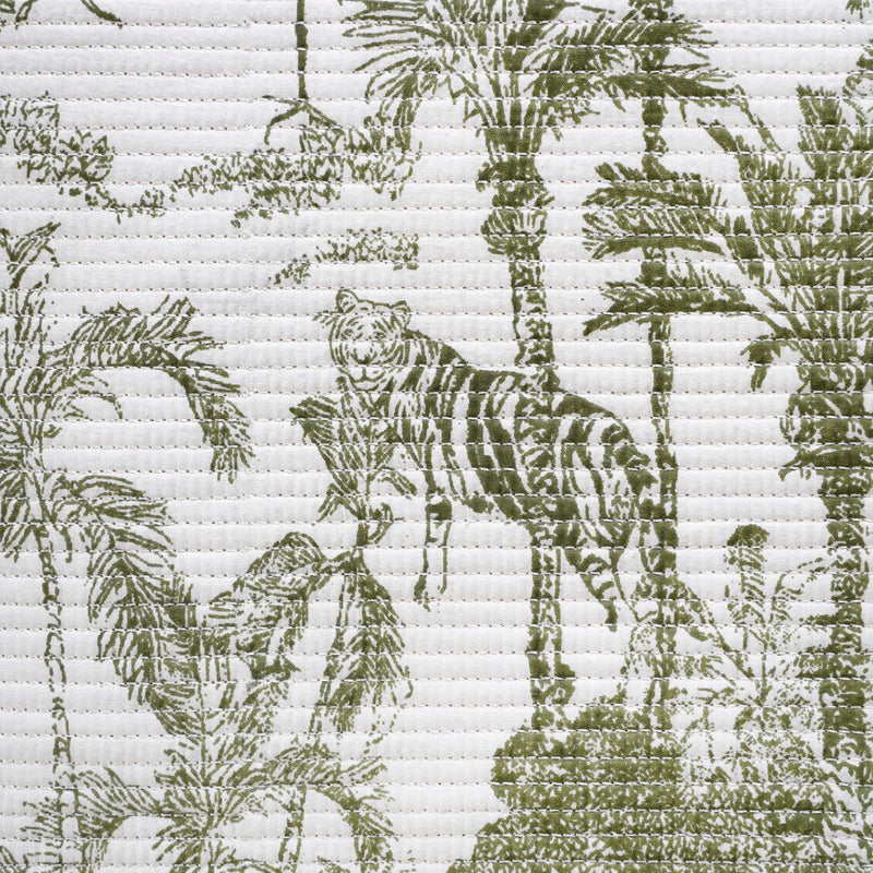 White Tropical Quilted Cotton Bedcover 252x227cm