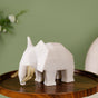 White Tusker Elephant Resin Decor Figurine