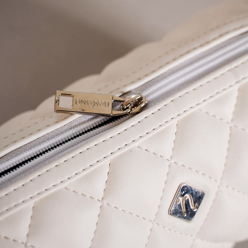 Mini Barrel Bag With Chain Strap White