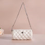 Mini Barrel Bag With Chain Strap White