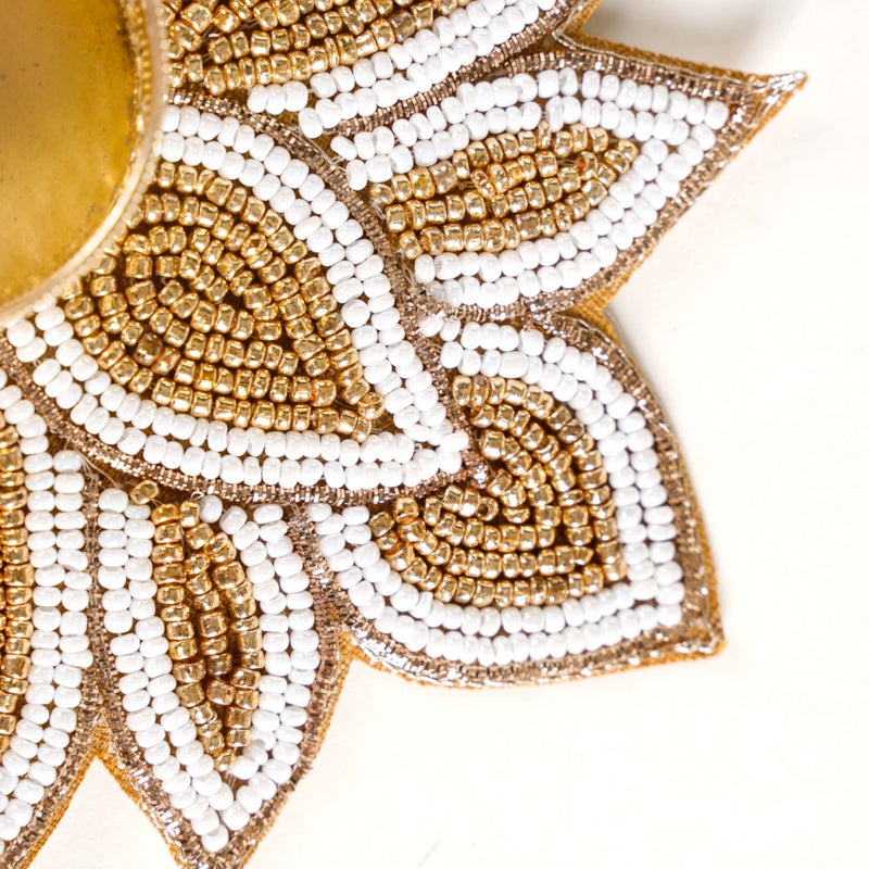 Lotus Tealight Candle Holder Set of 4 White