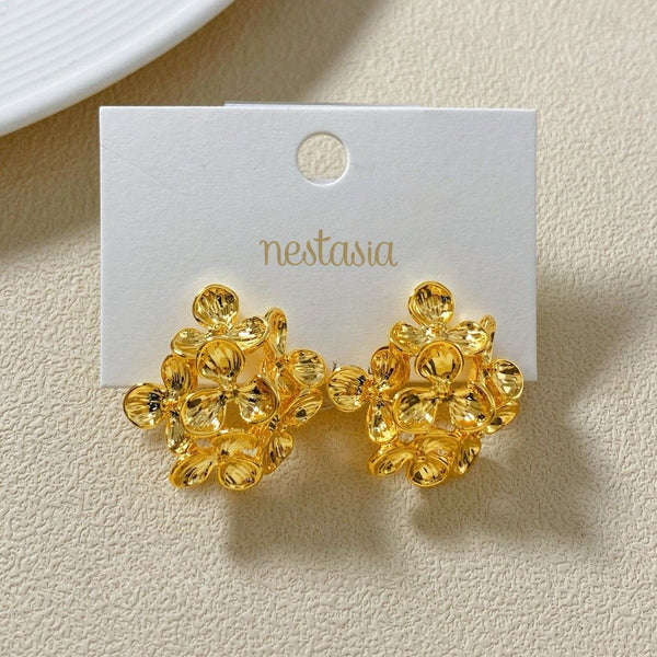 Wildflower Cluster Earrings Gold