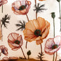 Poppy Flower Cotton Embroidered Cushion Cover 40x40cm