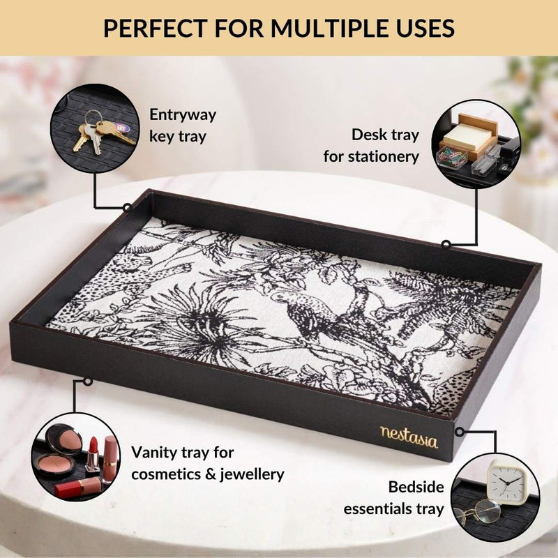 Wildlife Print Desk Organizer Tray Rectangle