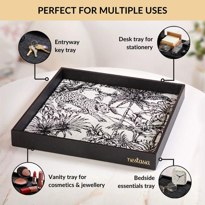 Wildlife Print Desk Organizer Tray Square