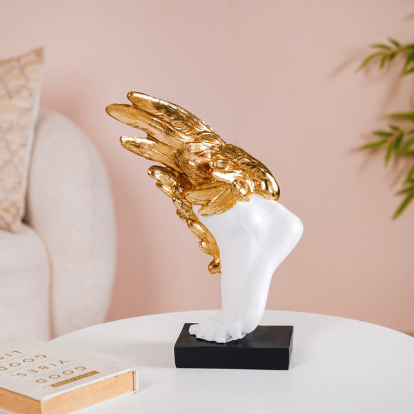 Winged Foot Of Mercury Decor Showpiece White