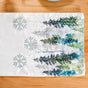 Snowfall In Pine Forest Embroidered Table Runner