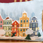 Winter Town Embroidered Cotton Cushion Cover 50x30cm