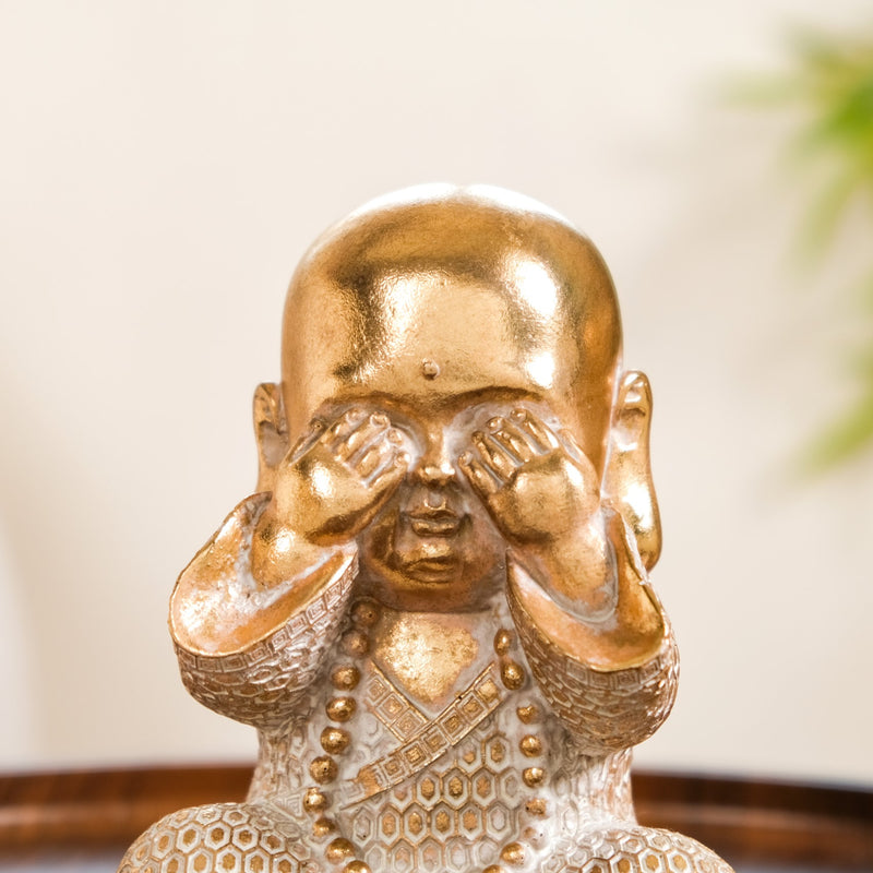 Wise Monk Trio Showpiece For Home Decor Gold