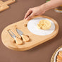 Wooden Cheese Platter Set With Marble Board And Cheese Cutlery