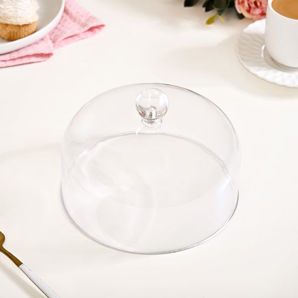 Wooden Cake Stand With Glass Cloche 17cm