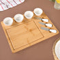 Sleek Wooden Cheese Platter Set With Bowls And Cutlery