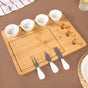 Sleek Wooden Cheese Platter Set With Bowls And Cutlery