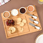 Sleek Wooden Cheese Platter Set With Bowls And Cutlery