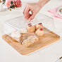 Rectangular Wooden Cake Stand With Cloche