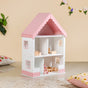 Wooden Dollhouse With Furniture Set Pink