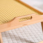 Wooden Folding Table With Rattan Weaving