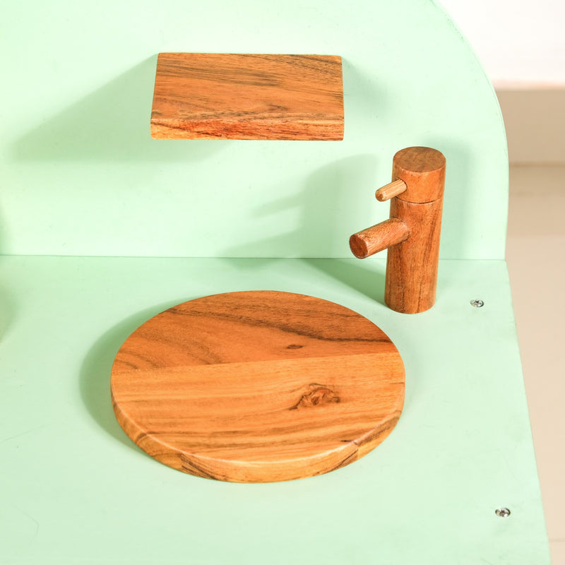 Stimulation Wooden Play Kitchen Set With Utensils