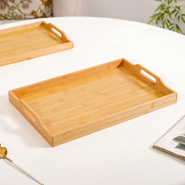 Sustainable Wooden Serving Tray Set Of 2