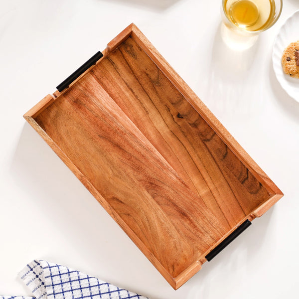 Wooden Tray With Handles