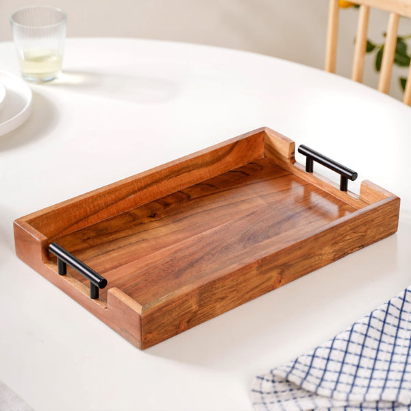 Wooden Tray With Handles