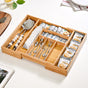 Adjustable Bamboo Kitchen Drawer Organiser For Cutlery