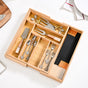 Adjustable Bamboo Kitchen Drawer Organiser For Cutlery