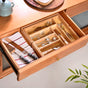 Adjustable Bamboo Kitchen Drawer Organiser For Cutlery