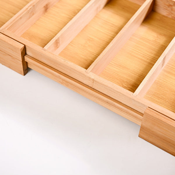 Adjustable Bamboo Kitchen Drawer Organiser For Cutlery