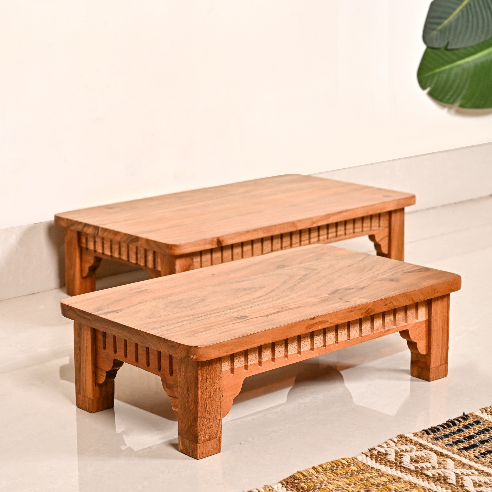 Pure Acacia Wooden Riser Set Of 2