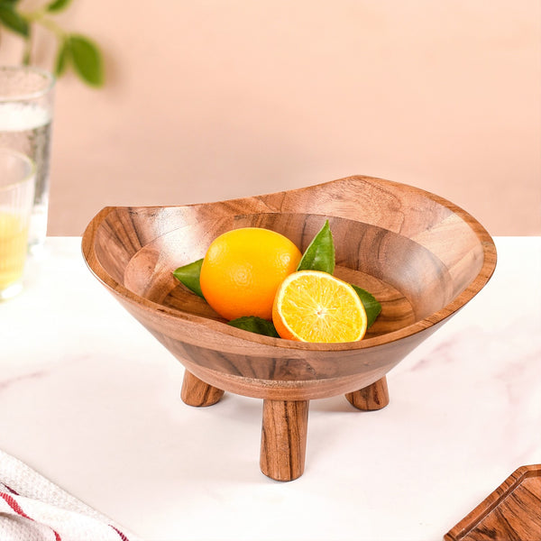 Acacia Wood Salad Bowl With Legs 1500ml