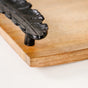 Black Leaf Decorative Wooden Tray 15x7 Inch