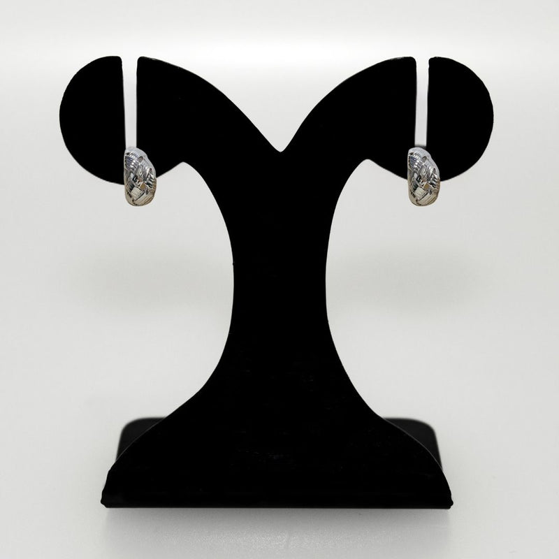 Woven In Silver Chic Metal Hoops