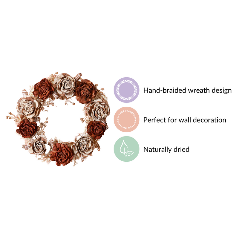 Sustainable Flower Wreath Garland Brown & Beige