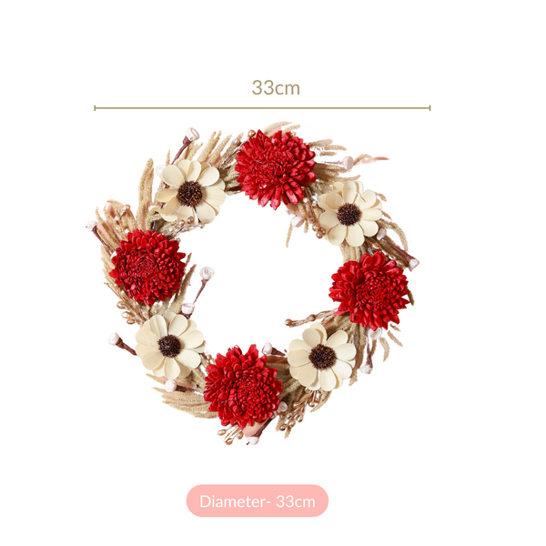 Sustainable Wreath For Home Decoration Red