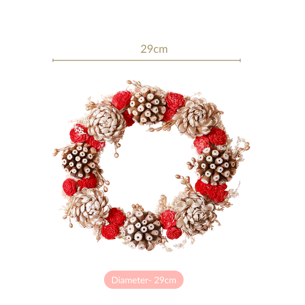 Sola Flower Wreath For Wall Decor Red & Beige