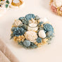 Sustainable Floral Wreath Garland Blue & White