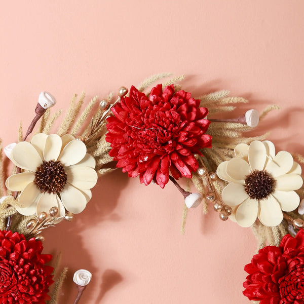 Sustainable Wreath For Home Decoration Red