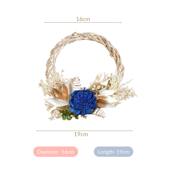Braided Mini Artificial Shola Flower Wreath Set Of 4