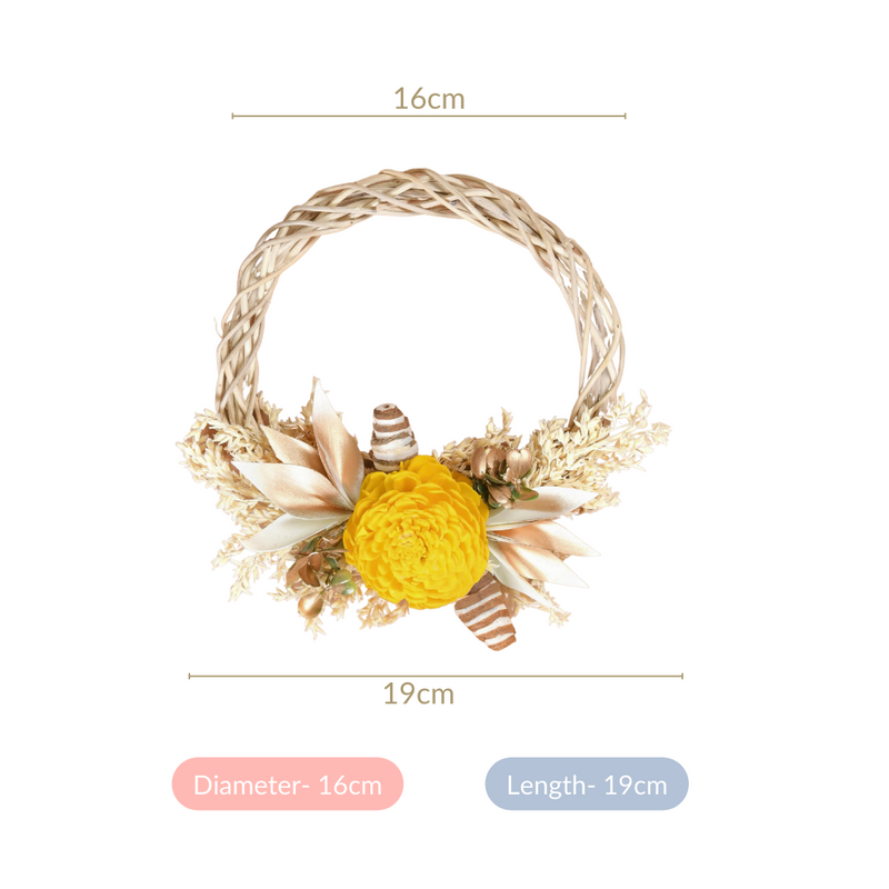 Mini Floral Garland Wreath For Wall Decor Set Of 4